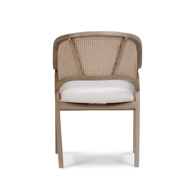Mid-Century Modern Caned Back Mid-Century Style Armchair For Sale - Image 3 of 8