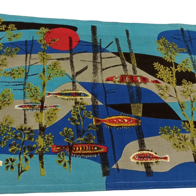Modern Calypso Tapestry from René Fumeron, France, 1960s For Sale - Image 3 of 17