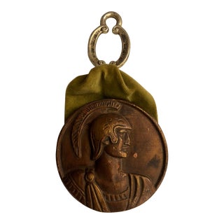 Italian Roman Soldier Plaster Medallion Wall Plaque For Sale