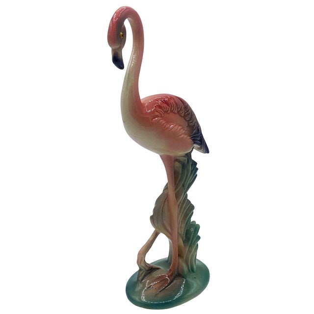 1940s Mid-Century Pink Flamingo Ceramic Tabletop Statue Set by Brad Kealer, 2 Pieces For Sale - Image 4 of 18