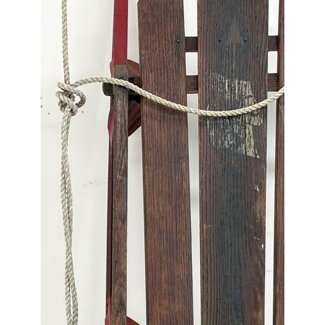 Wood Vintage Gladding American Flyer Wooden Sled For Sale - Image 7 of 10