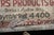 Greige Early 20th Century Fulton Market Butchers Products Co. Hand-Painted Tin Trade Sign For Sale - Image 8 of 11