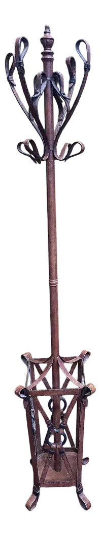 Coat Rack in Imitation Leather & Iron