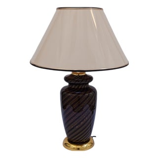 Murano Glass Table Lamp with Gold Leaf by Tommaso Barbi for Maestri Di Murano, 1970s For Sale