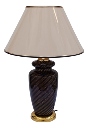 Murano Glass Table Lamp with Gold Leaf by Tommaso Barbi for Maestri Di Murano, 1970s