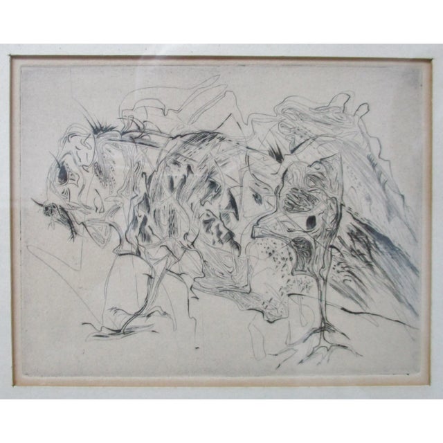 1965 "A Page From Katya's 200" Eight Artist's Proof Etchings by Adrienne Cullom, Framed For Sale - Image 4 of 13