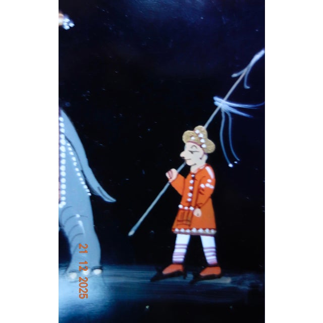 1950s Caliph on Elephant, Handpainted Lacquered Wood Lidded Box For Sale In Minneapolis - Image 6 of 9