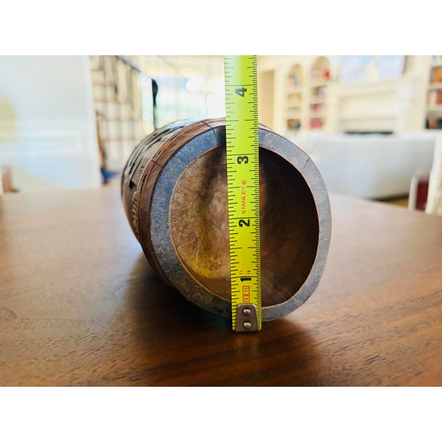 Antique Chinese Carved Bamboo Brush Pot Bitong Qing Dynasty Scholar Landscape 6.5" For Sale - Image 14 of 14
