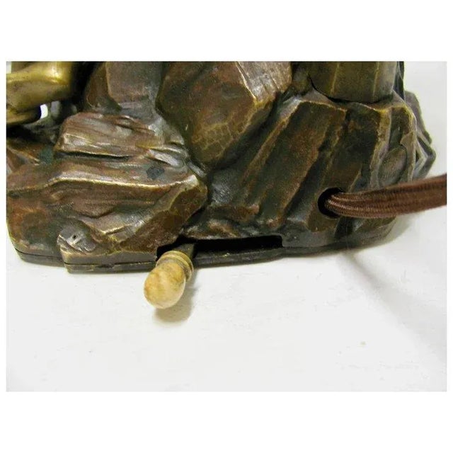 French Bronze Lamp Boy At Well For Sale In Denver - Image 6 of 9