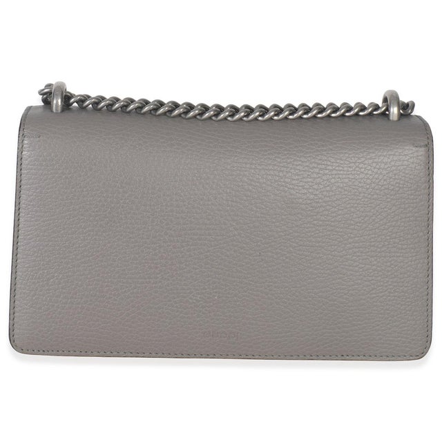Gucci Dusty Grey Pebbled Calfskin Small Dionysus Shoulder Bag For Sale - Image 4 of 9
