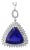 17 Carat AAA Tanzanite and Diamond Pendant or Necklace 18 Karat White Gold For Sale