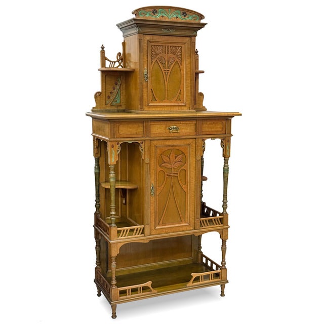 Art Nouveau Vertico Cabinet with Floral Painting, 1910s For Sale - Image 14 of 14