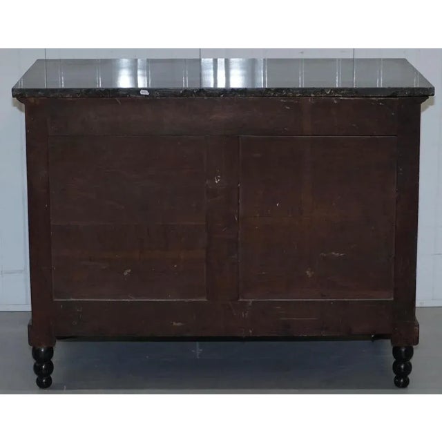 19th Century French Empire Marble Top Chest with Drawers & Lion Hairy Paw Feet For Sale - Image 13 of 18
