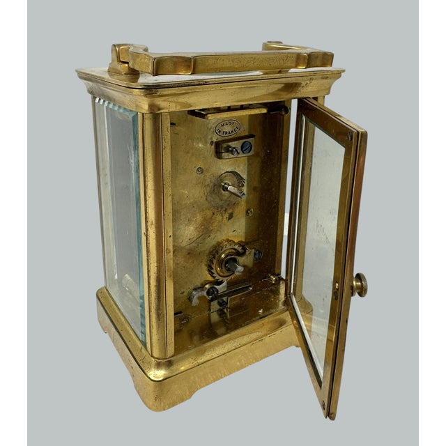 Bronze Antique French Ormolu Gilt Bronze Brass Miniature Mantle Clock Jackson Paris 19c For Sale - Image 8 of 12