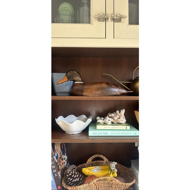 Hand carved vintage wooden duck. Beautiful, quality handmade solid wood duck with lifelike eyes.