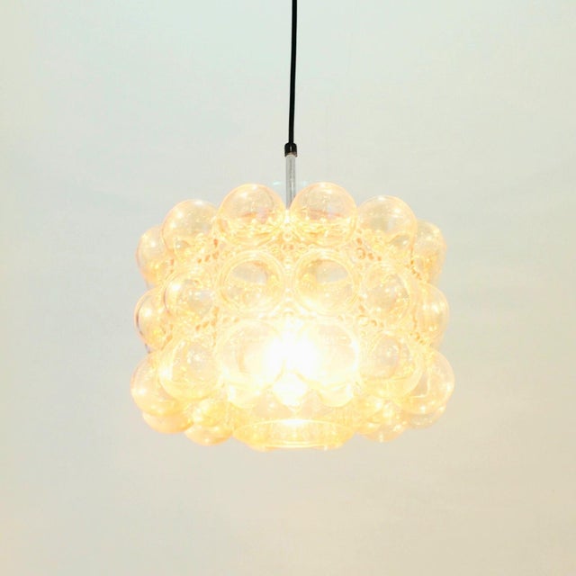Mid-Century Modern Amber Bubble Glass Pendant Light by Helena Tynell for Limburg, Germany, 1960s For Sale - Image 4 of 8
