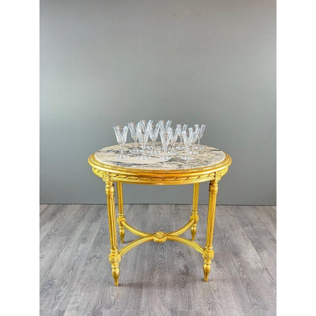 20th Century Crystal Glassware Service with Cerdagne Pattern from Saint Louis, Set of 12 For Sale - Image 5 of 10