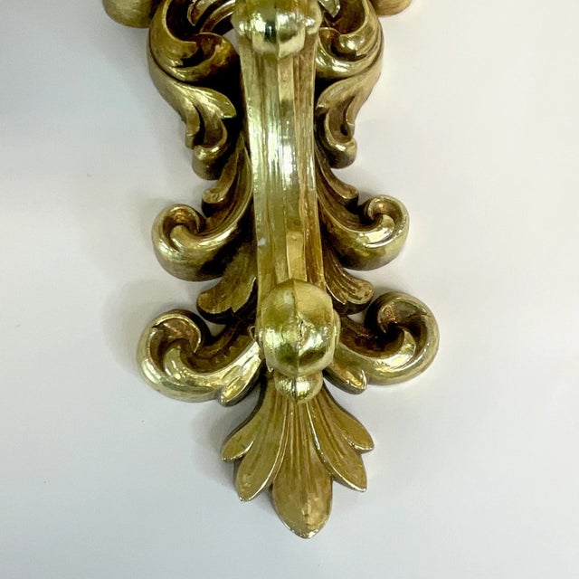 1977 Hollywood Regency Baroque Syroco-Dart Industries Wall Sconces - A Pair For Sale - Image 10 of 12