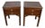 1940 Pair of Regency Style Mahogany Lather Top Night Stands Bedside Tables For Sale