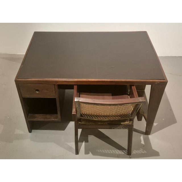 Brown Vintage PJ-BU-02-A Pigeonhole Desk by Pierre Jeanneret, 1950s For Sale - Image 8 of 16