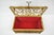 Late 20th Century Vintage Hollywood Regency Style Gold Gilt Metal Red Jewelry Trinket Storage Box For Sale - Image 9 of 12