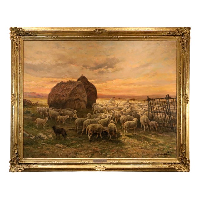 Charles Ferdinand Ceramano, Landscape, 1897, Oil on Canvas For Sale