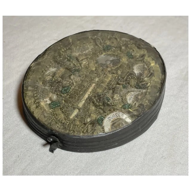 Rare Antique Handmade Catholic 7 Saint Jesus Relic Reliquary Box Sculpture For Sale - Image 16 of 18