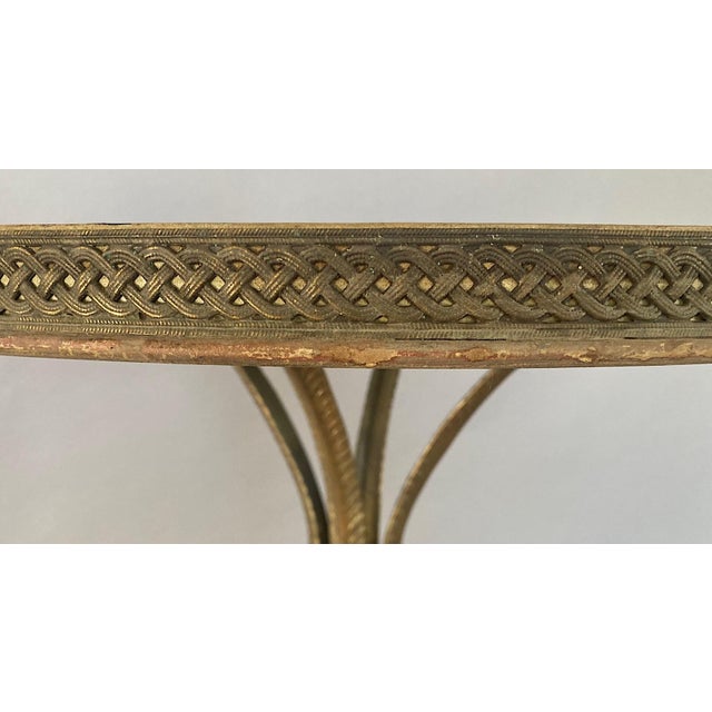 Vintage Solid Brass & Wood, Banded Accent, Occasional Table or Gueridon For Sale - Image 10 of 12