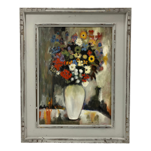 1970s “Oil Painting “French Floral Painting “, Framed