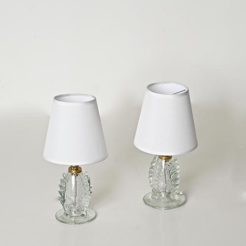 Bullicante Murano Glass Floral Table Lamps from Seguso, Italy, 1950s, Set of 2 For Sale - Image 4 of 16