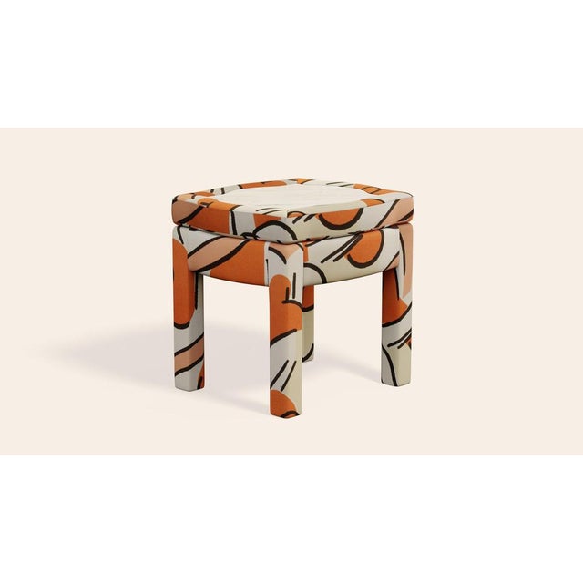 Tangerine Piero Ottoman by Ceraudo For Sale - Image 4 of 9
