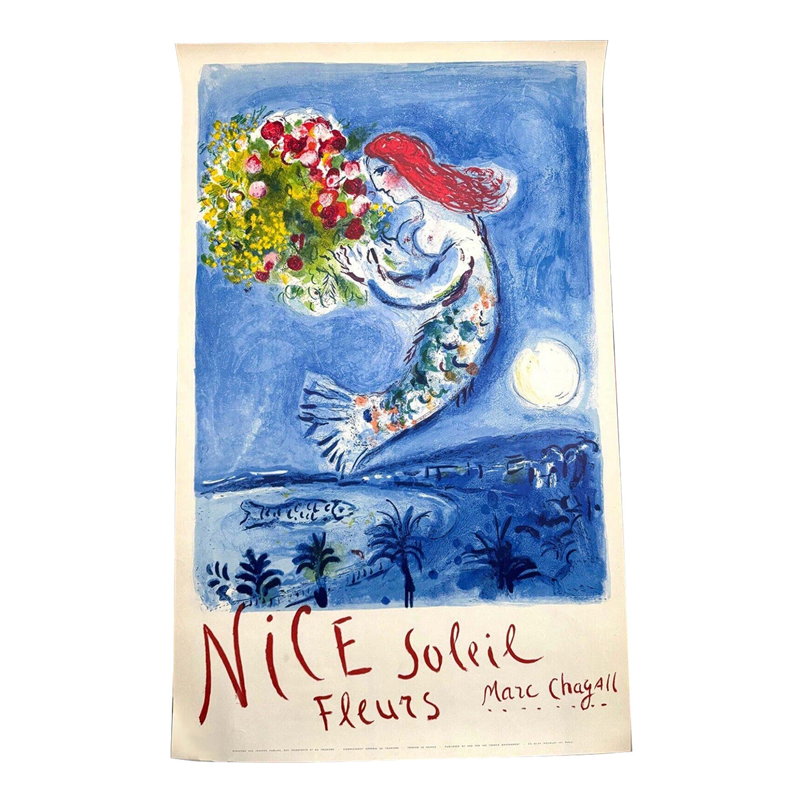 MARC CHAGALL 1962 LITHOGRAPH アートプリント Marc Chagall - The Candlestick - Original Lithograph 1962