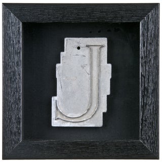 Framed Mid Century Spacerite Steel Letter J For Sale