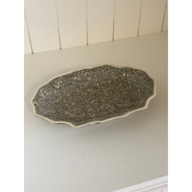 Signed Christine Jouval Gray Aptware Platter For Sale - Image 11 of 12
