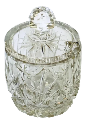 Heavy Cut Crystal Jam/Condiment Jar