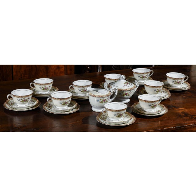 10-Person Tea Service Including Cups with Saucers, Milk Jugs and Sugar Bowls from HHP, Japan, 1950s, Set of 32 For Sale - Image 3 of 9