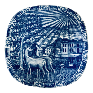 Set of 5 Swedish Blue and White Rorstrand Christmas Plates