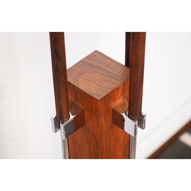 1960s 1960s Alessandro Albrizzi Rosewood & Chrome Fireplace Toolset - Italy For Sale - Image 5 of 10