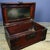 This is a handsome vintage Chinese jewelry box or keepsake chest, crafted from rosewood (Hongmu/Hongsuangzhi) with a rich,...