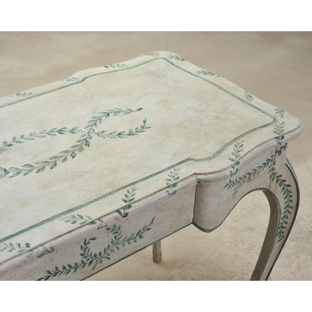 Venetian Painted Country Italian Provincial Writing Table Desk For Sale - Image 9 of 18
