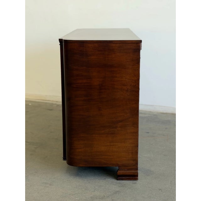 Brown 1940s Minimal Art Deco Credenza For Sale - Image 8 of 13