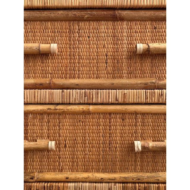 1970s Vintage Woven Rattan Chest of Drawers For Sale - Image 16 of 18