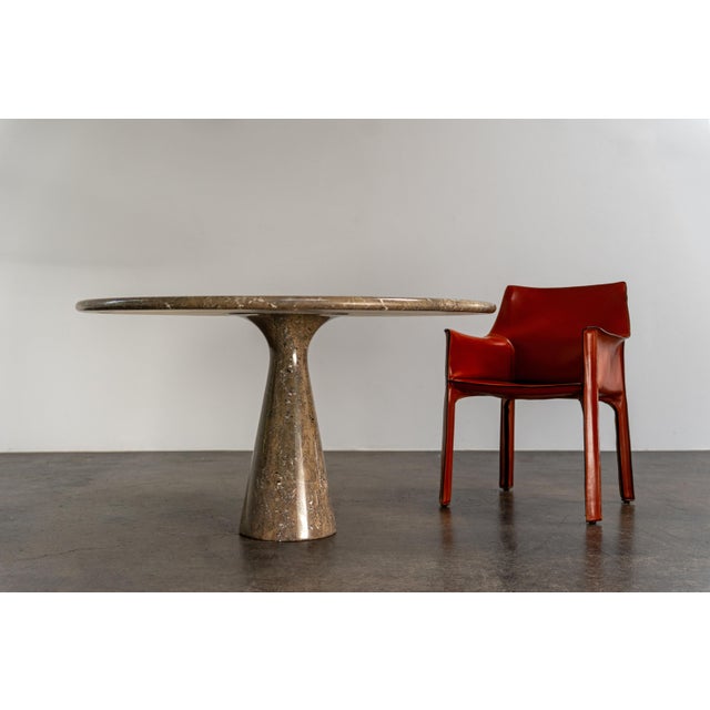 Italian Brown-Grey Marble Dining Table by Angelo Mangiarotti, 1970s For Sale - Image 6 of 15