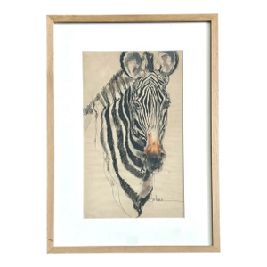 Vintage Boho Zebra Drawing