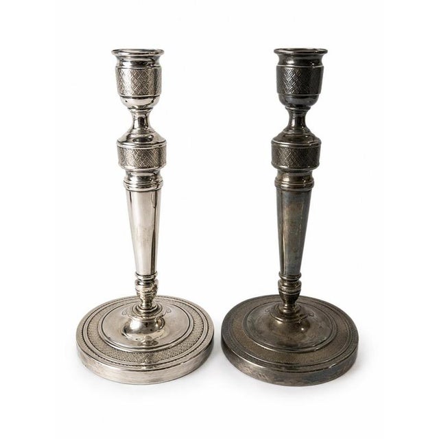 Silver Plated Candlesticks, 1800s, Set of 2 For Sale - Image 6 of 6