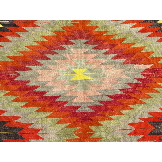 1960s Vintage Handmade Kilim Rug - 67" X 118" For Sale In Raleigh - Image 6 of 12