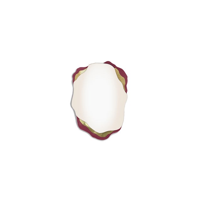 Not Yet Made - Made To Order Arizona Mirror in Redwine Lacquer and Polished Brass by InsidherLand For Sale - Image 5 of 5