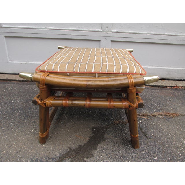 Ficks Reed Vintage 1960s Bamboo Ottoman in the Style of Ficks Reed's Far Horizon Line For Sale - Image 4 of 12