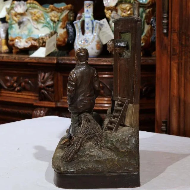 19th Century French Polychrome Terracotta Scene by J. Le Guluche For Sale - Image 5 of 10