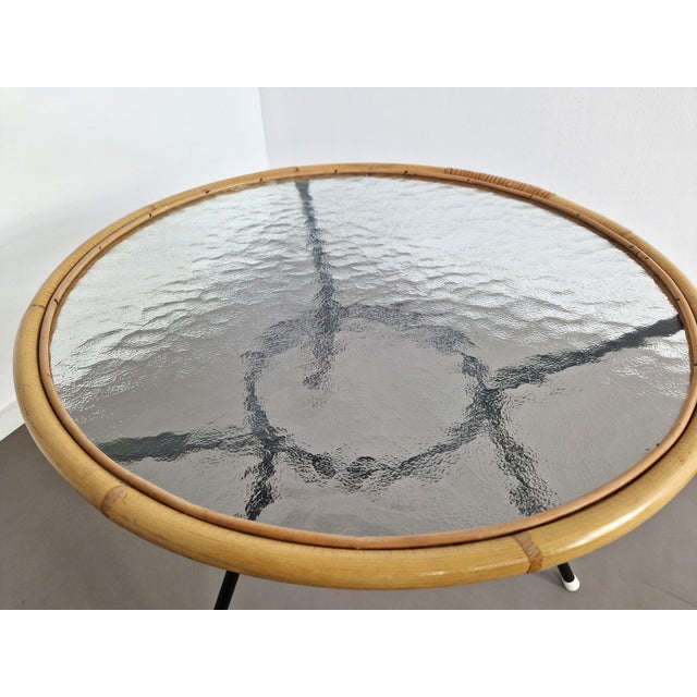 Vintage Rattan Side Table attributed to Rohé Noordwolde, 1960s For Sale - Image 9 of 10